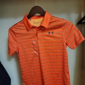 Under Armour polo t shirt. orange Youth large